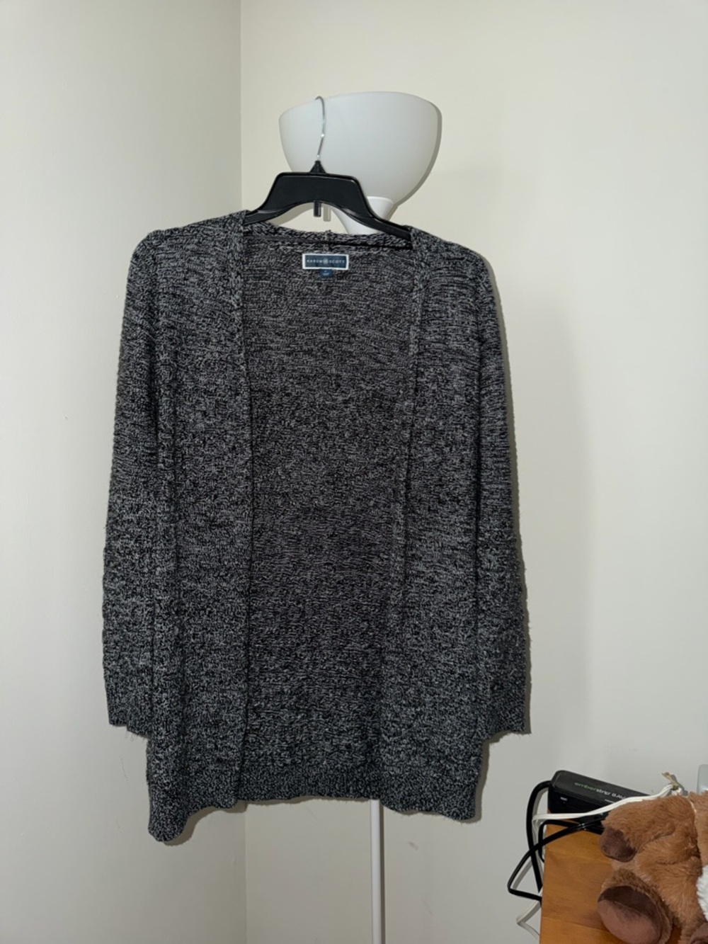 Karen Scott Black & Gray Cardigan